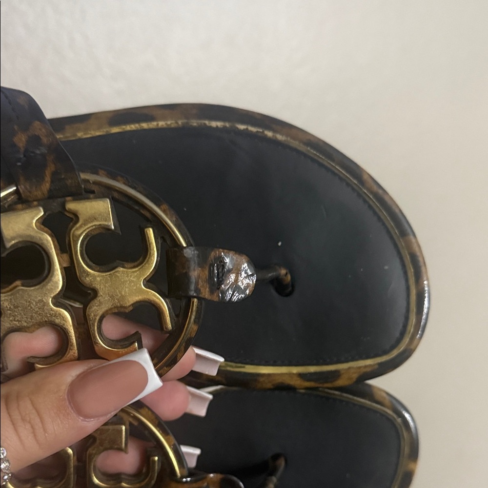 Tory Burch Black and Gold Sandals - Picture 3 of 4